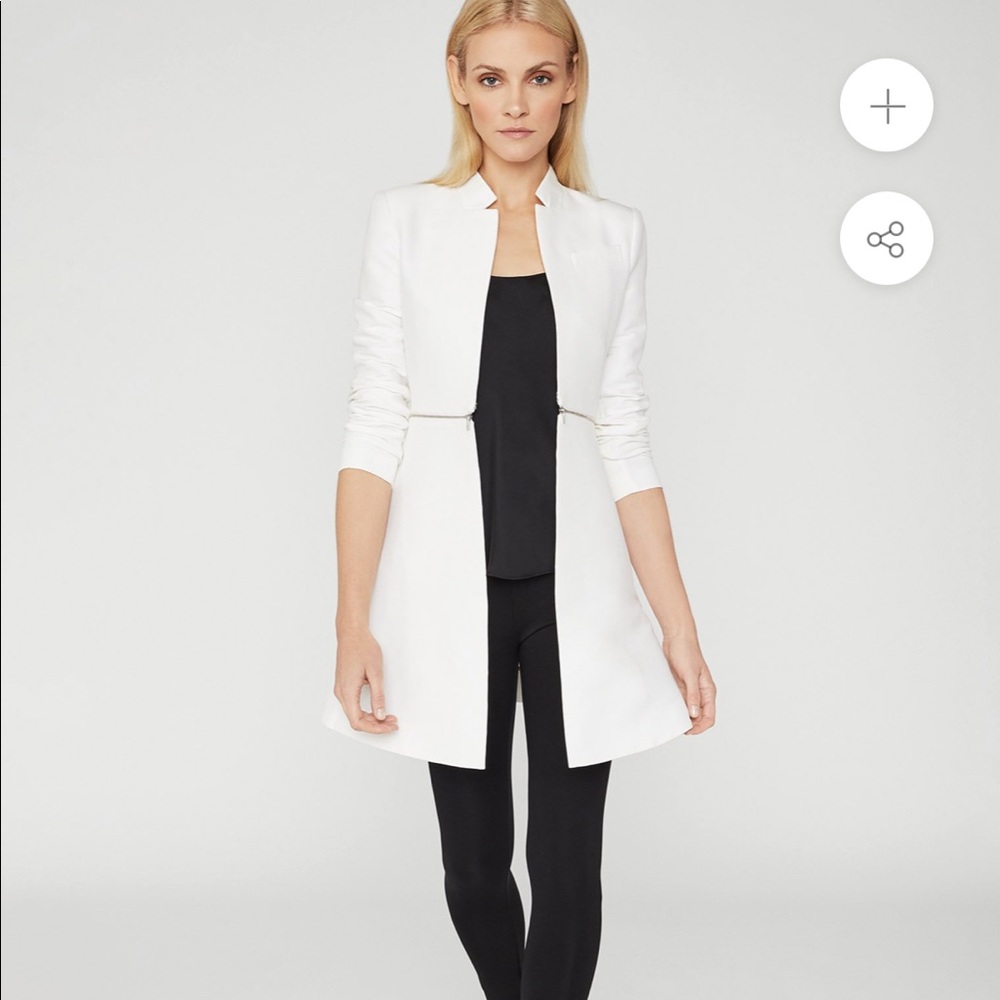 BCBG Maxazria Arelia long blazer white XXS